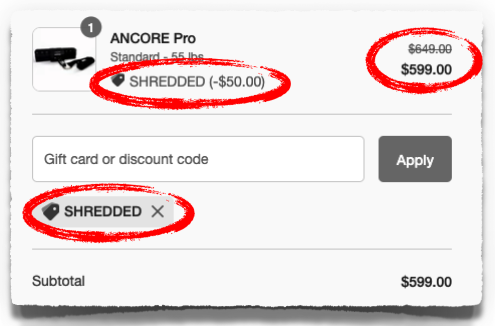 ancore pro trainer coupon code discount
