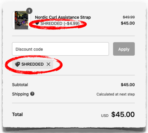 nordstick nordic curl progression strap discount coupon code