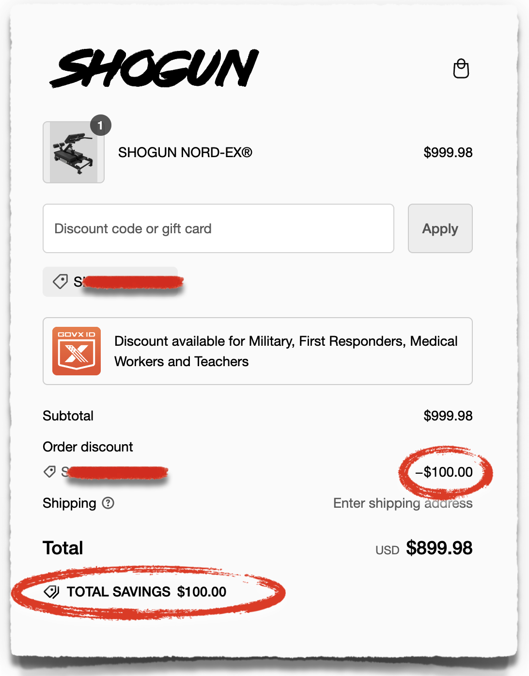 shogun nord ex discount code coupon
