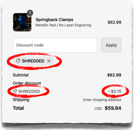 springback clamps discount coupon code