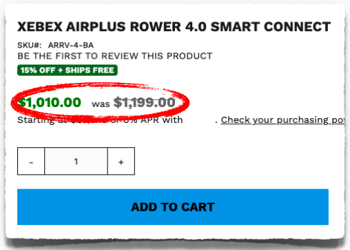getrxd xebex airplus rower discount code coupon