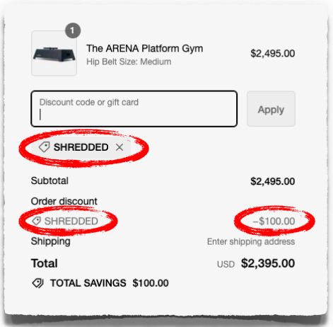 arena platform discount code coupon