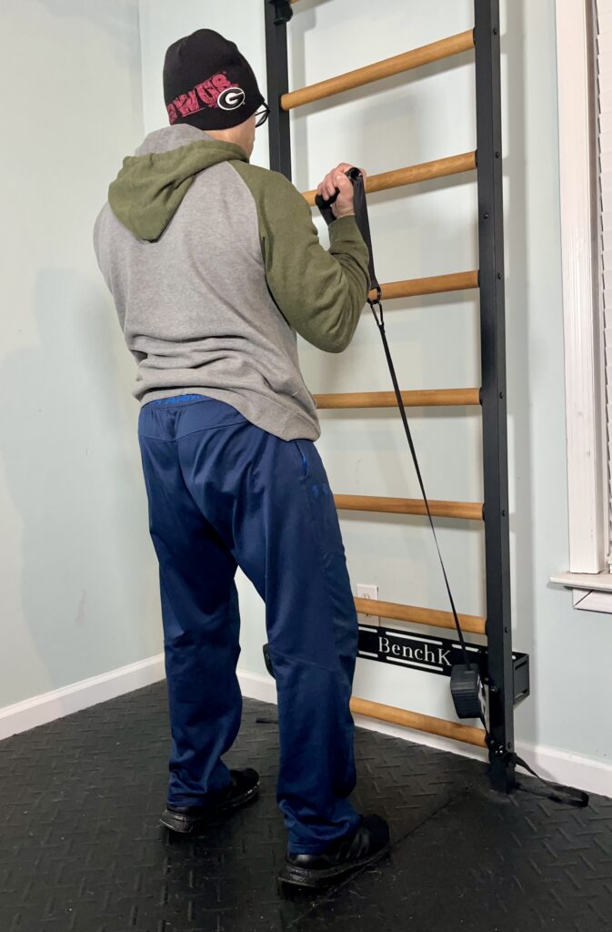 cable exercises with the benchk wall bars