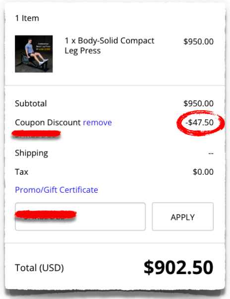 body solid fitness factory coupon code discount