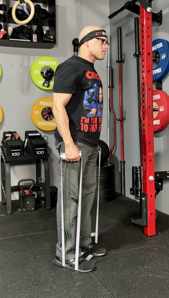 resistance band shrugs