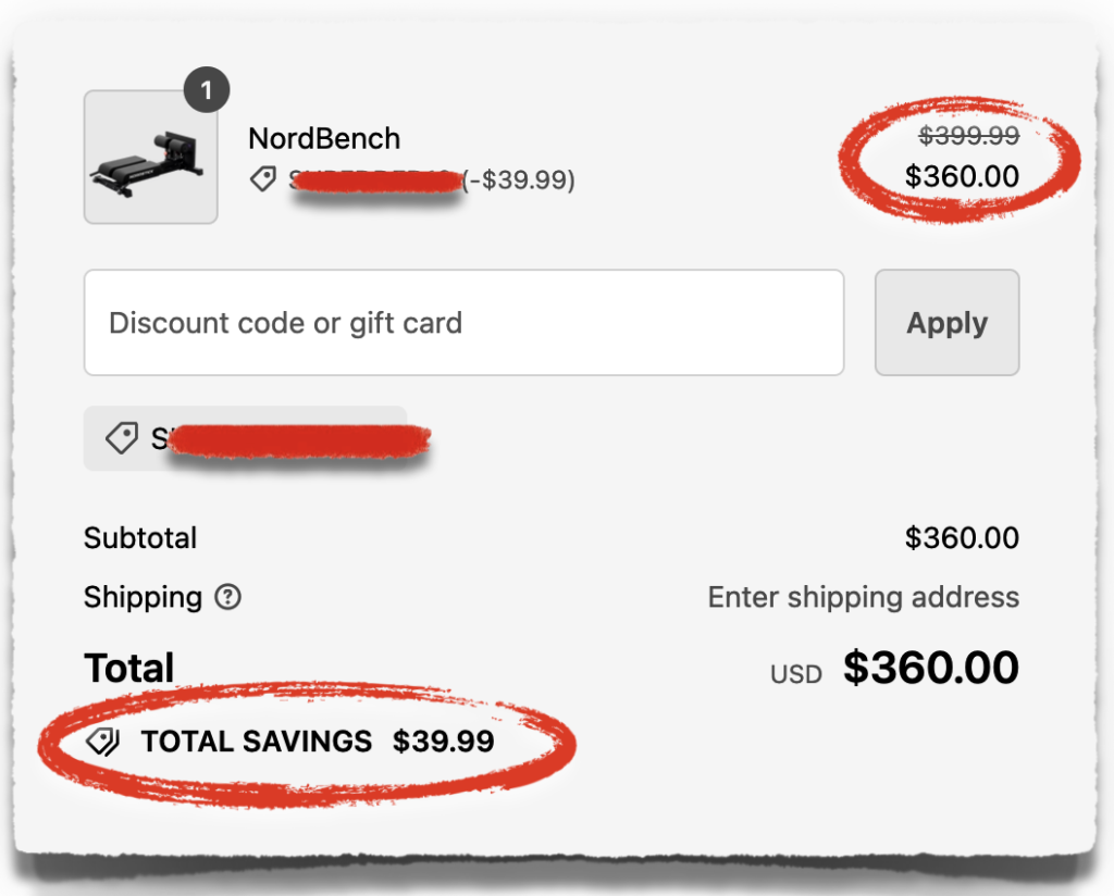 nordstick nordbench discount code coupon