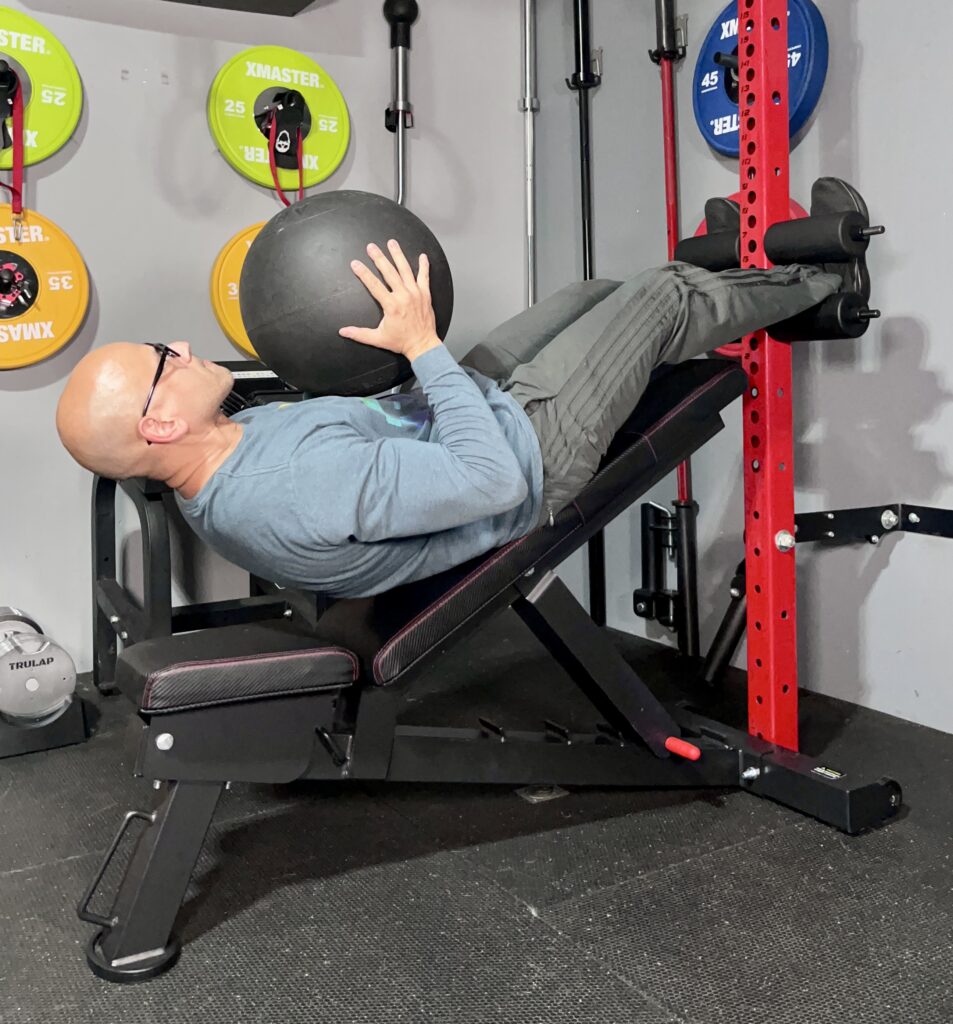 decline sit ups using the nord bar