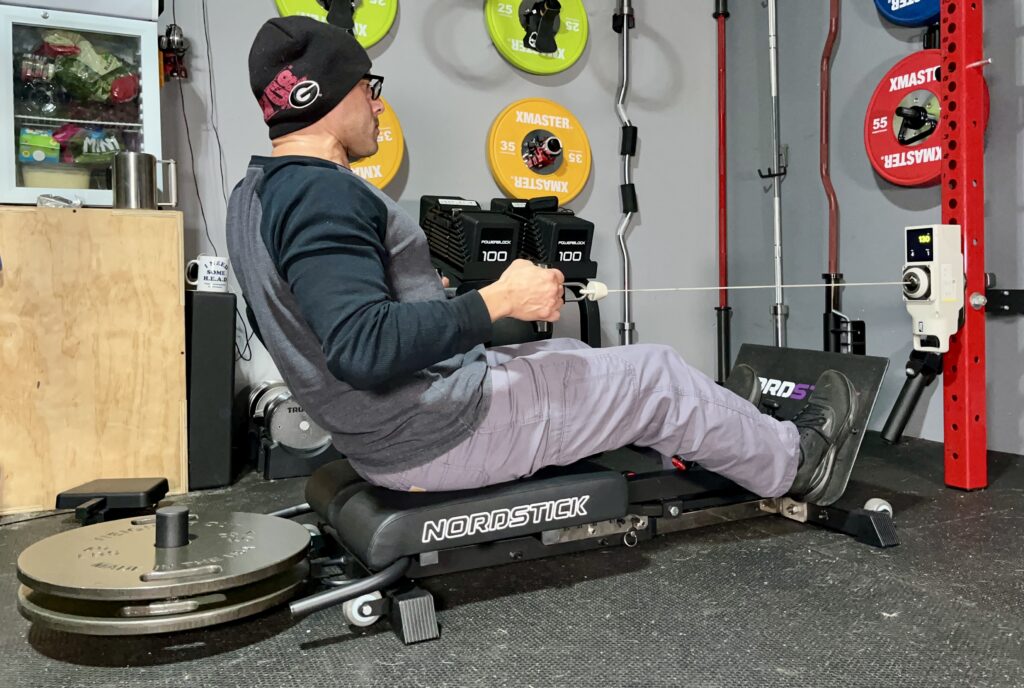 seated rows on the nordbench