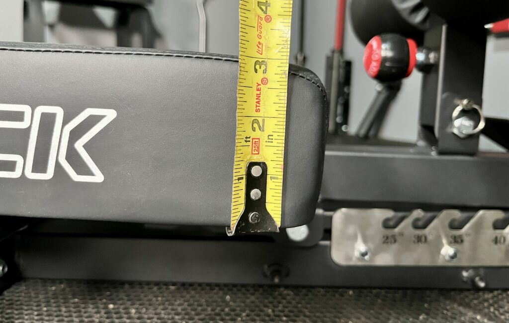 nordbench knee padding is 3" thick