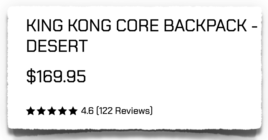 king kong core backpack price