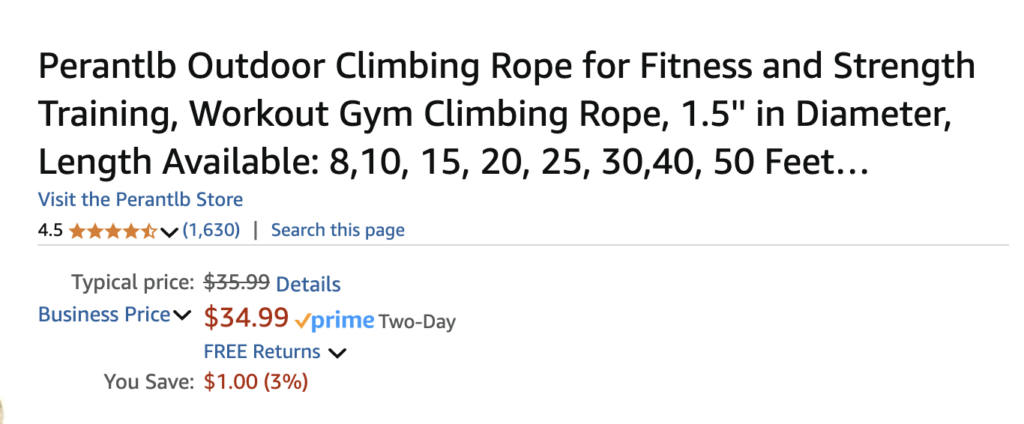 perantlb gym climbing rope price