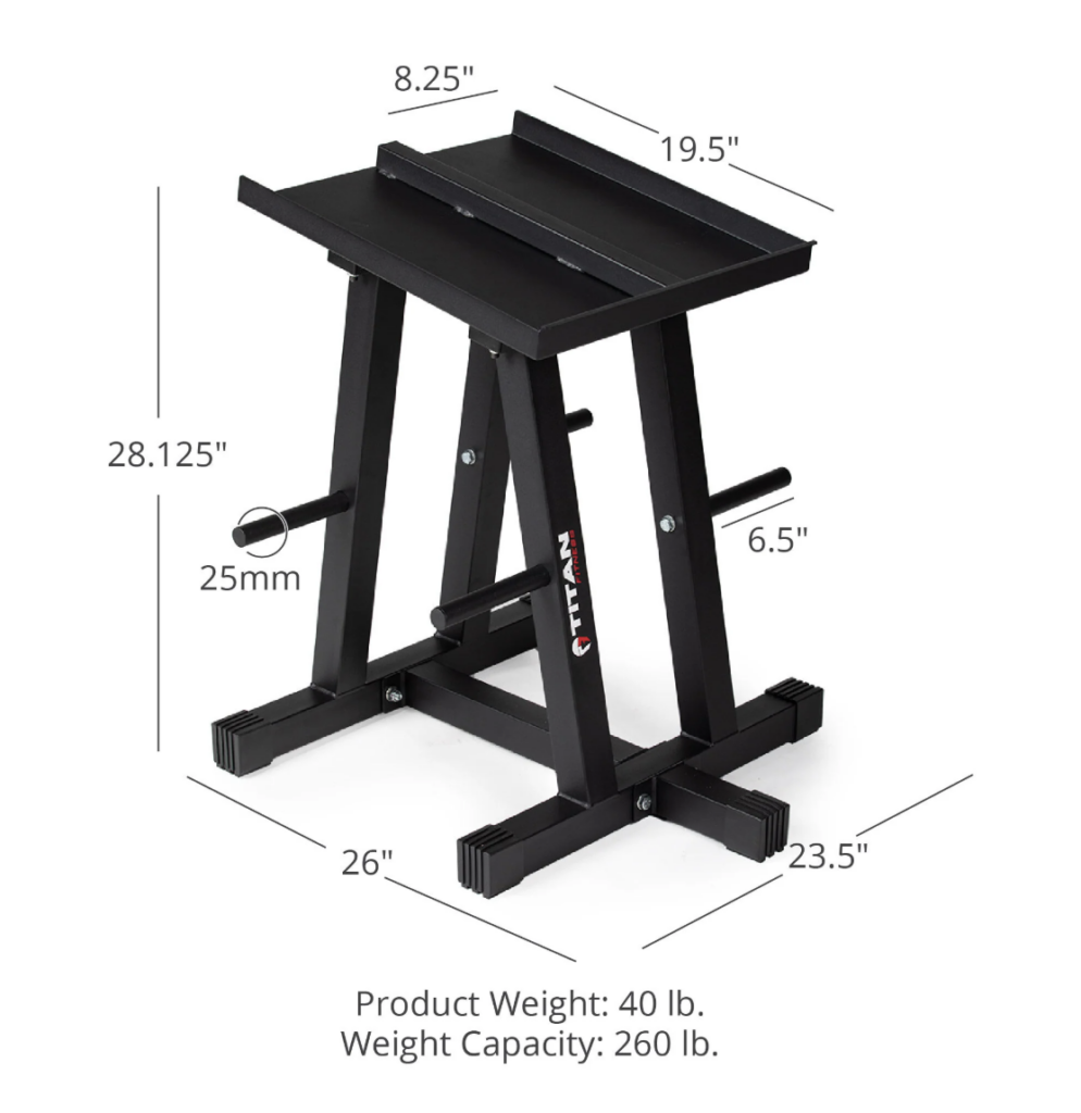 titan adjustable dumbbell stand dimensions
