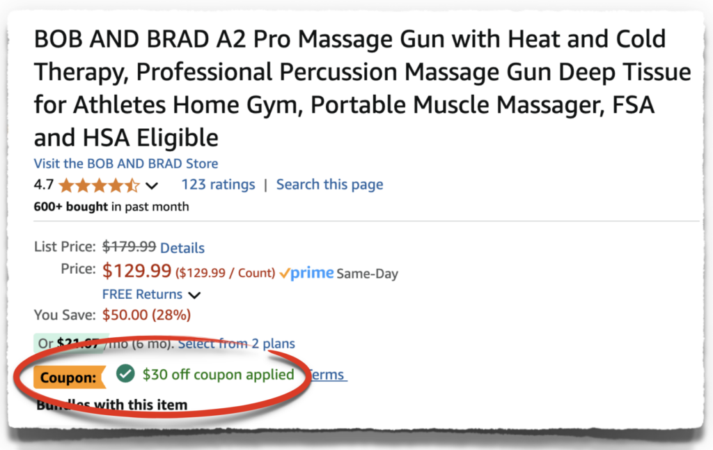 bob and brad a2 pro massager price and coupon code discount