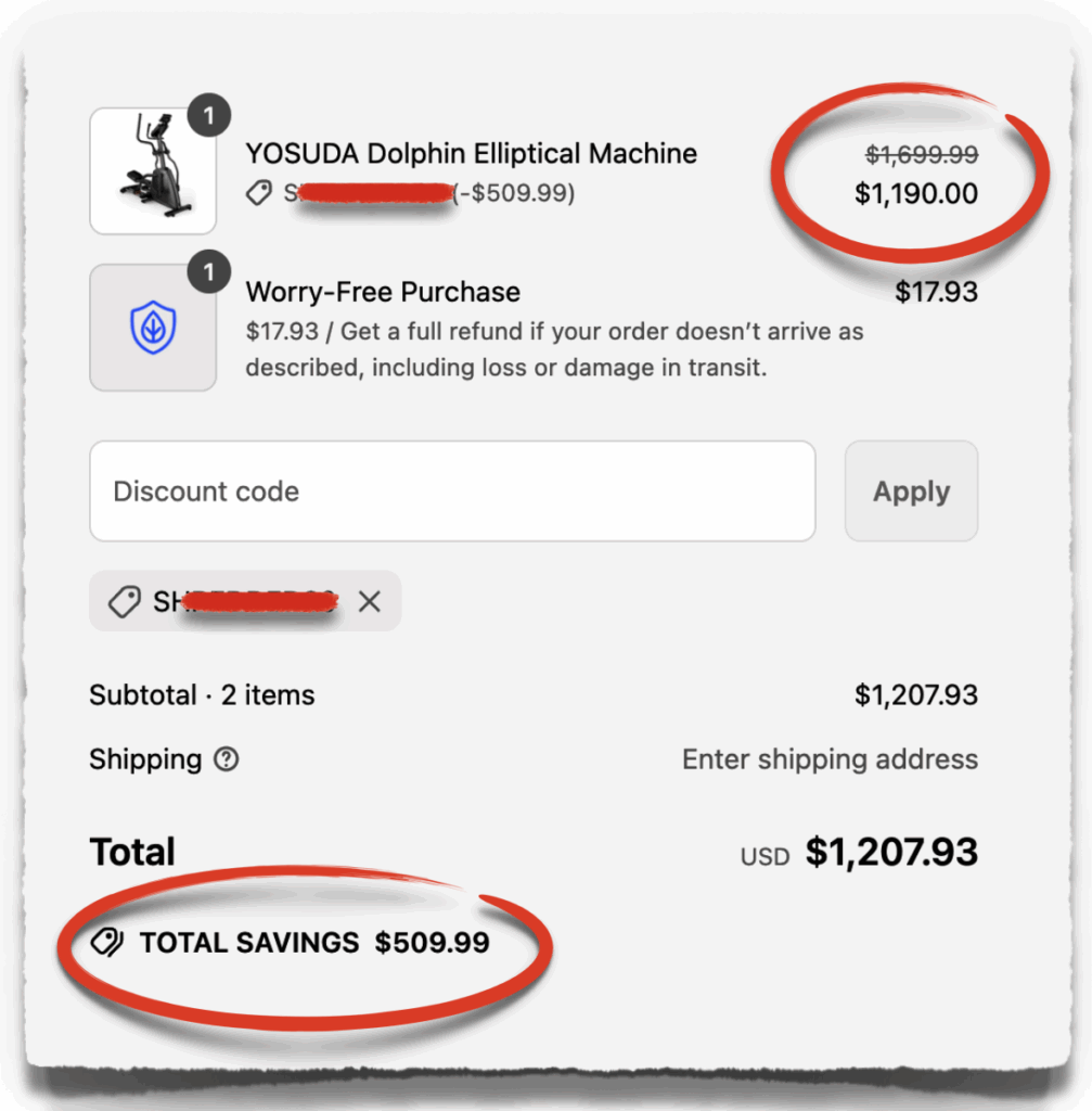 yosuda discount code coupon for dolphin elliptical