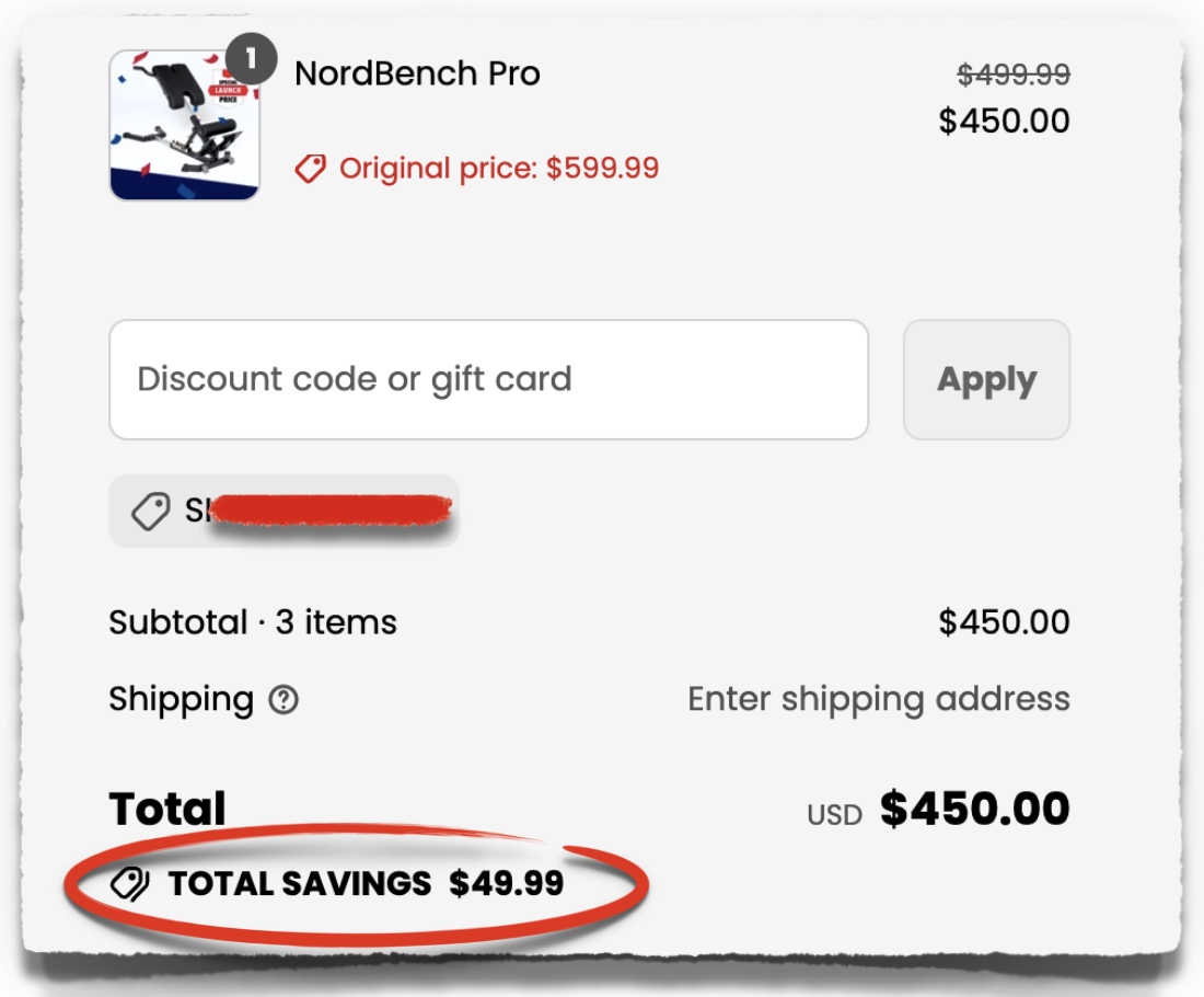 nordstick nordbench pro price discount code coupon
