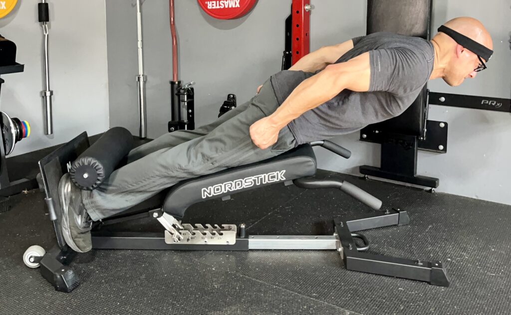 shredded dad using the nordstick nordbench pro