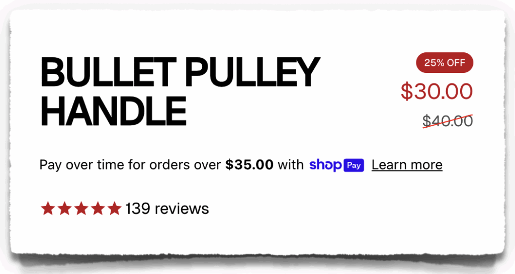 bullet pulley pistol grip handle price