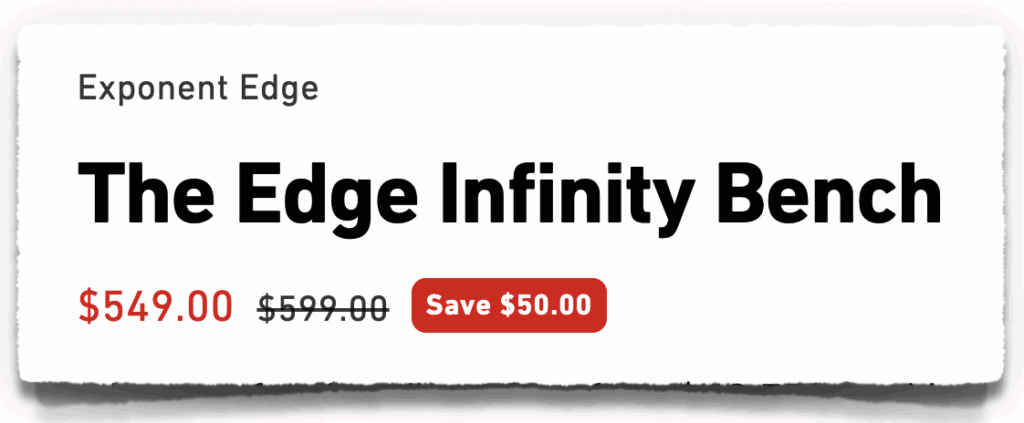 exponent edge infinity bench price