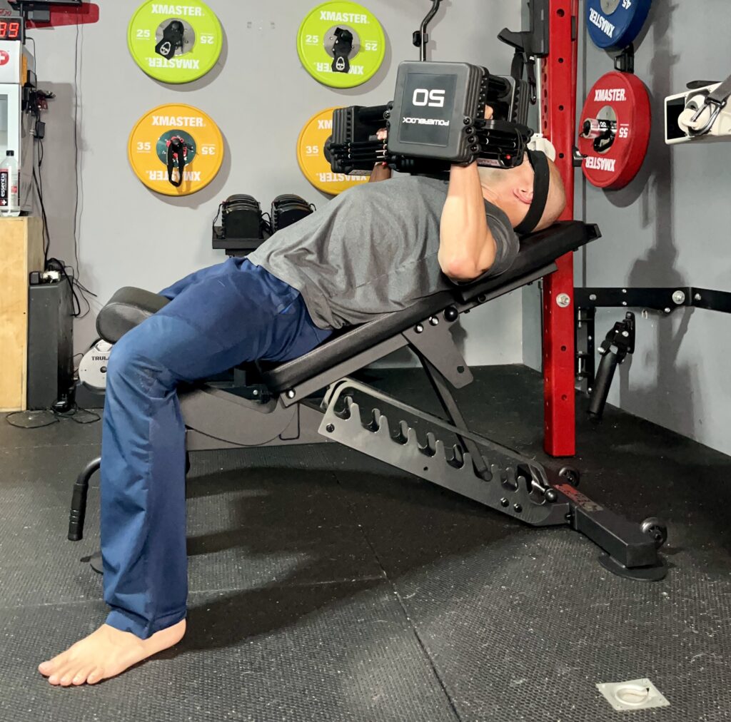 incline bench press on the edge infinity bench