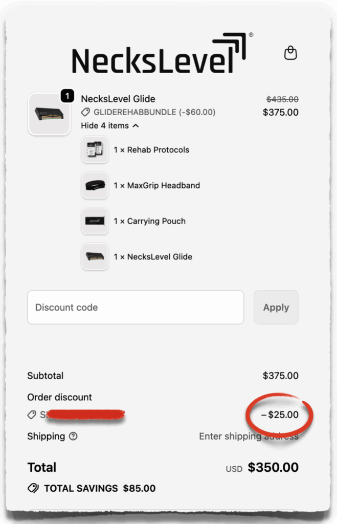 neckslevel glide discount code coupon