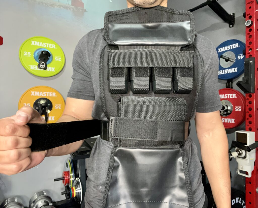 strong velcro straps on the weight vest