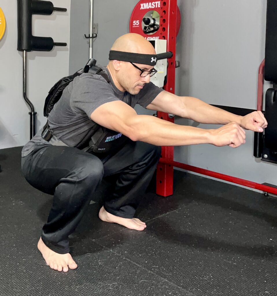 squats with the pullup and dip weight vest
