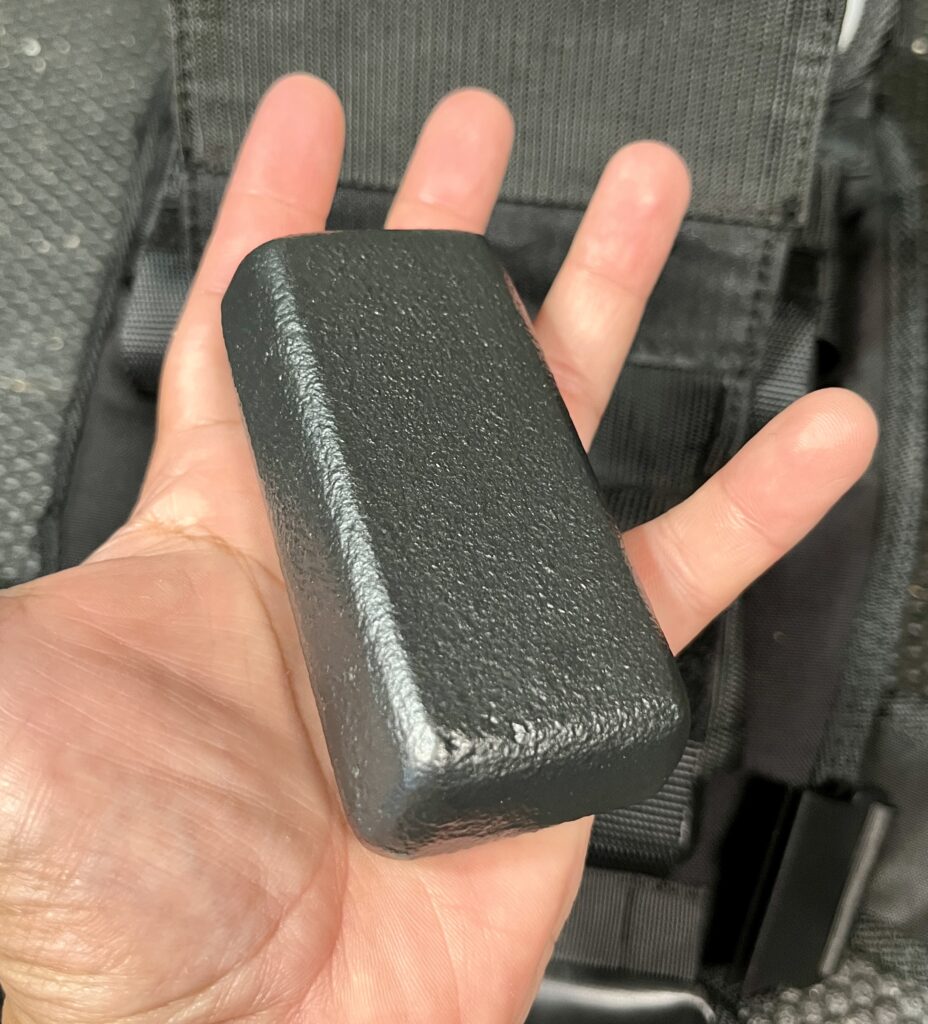 weight block for the pullup & dip weight vest