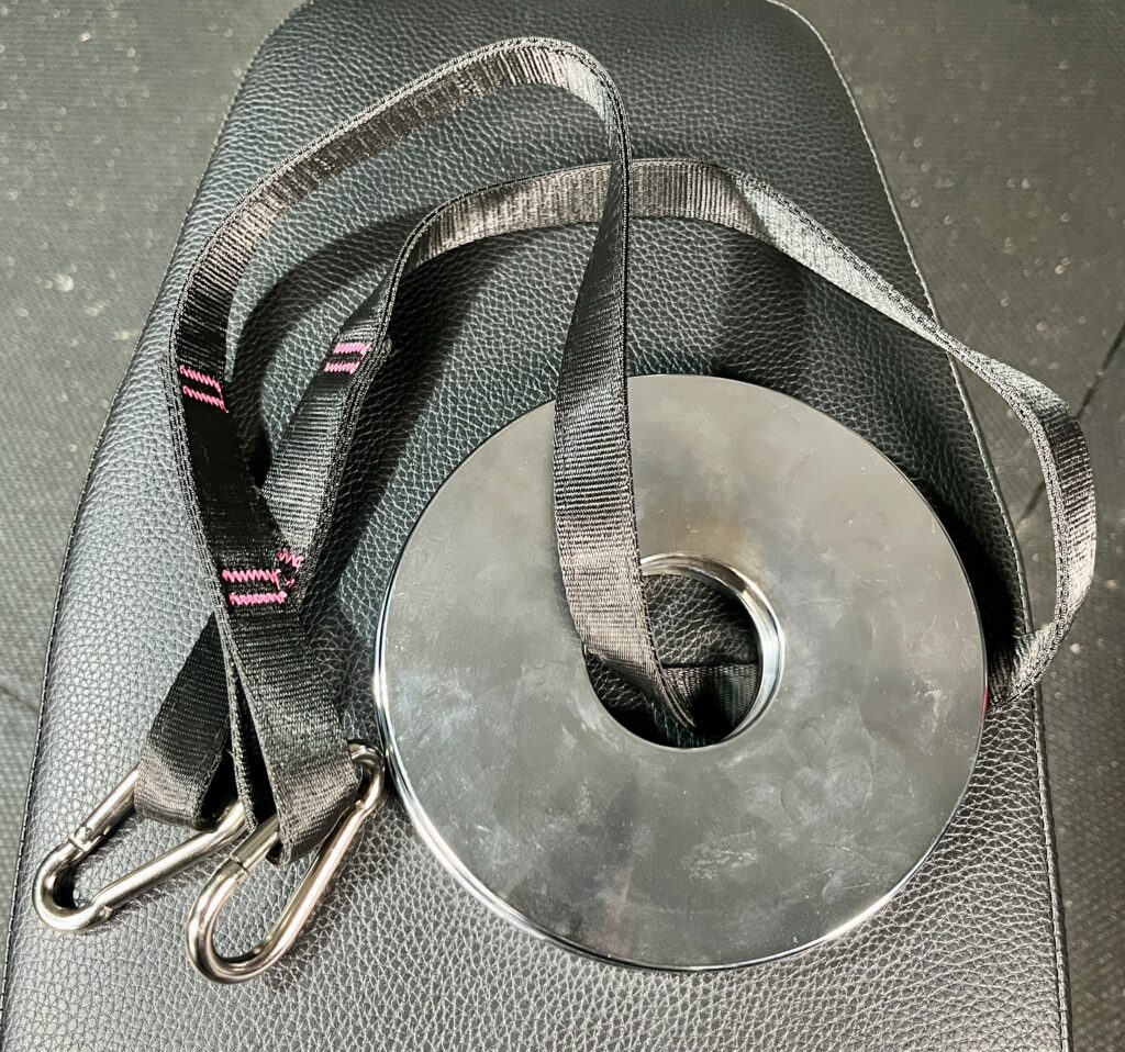 using the neck harness with weight plates