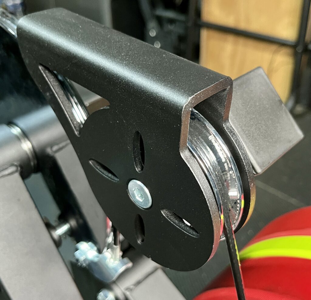 aluminum pulleys on the ritfit leg extension machine