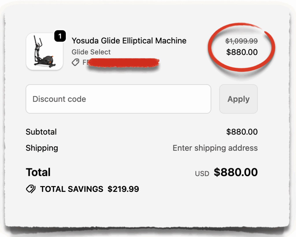 yosuda glide elliptical machine price