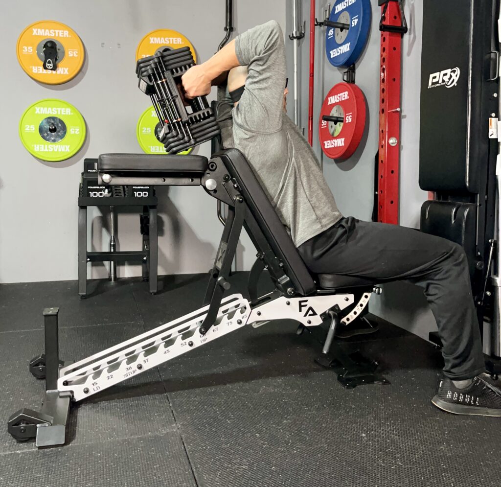 tricep extension on the abx half bench