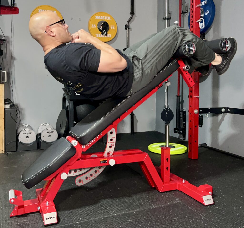 decline sit ups on the keppi weight bench 6000