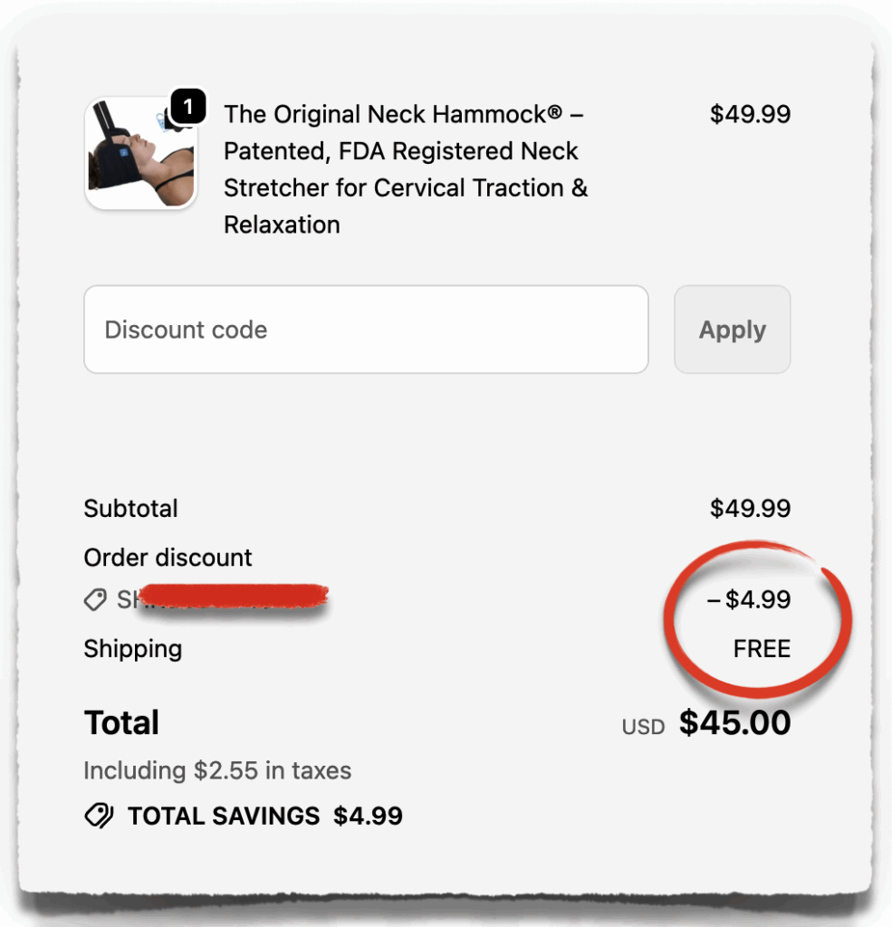 neck hammock discount code coupon