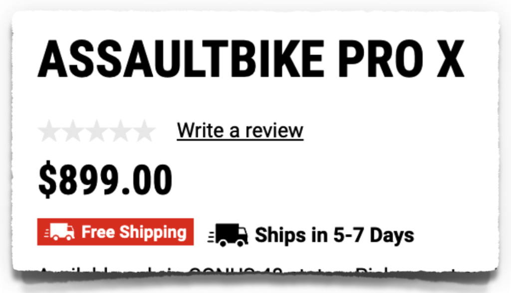 assault bike pro x price