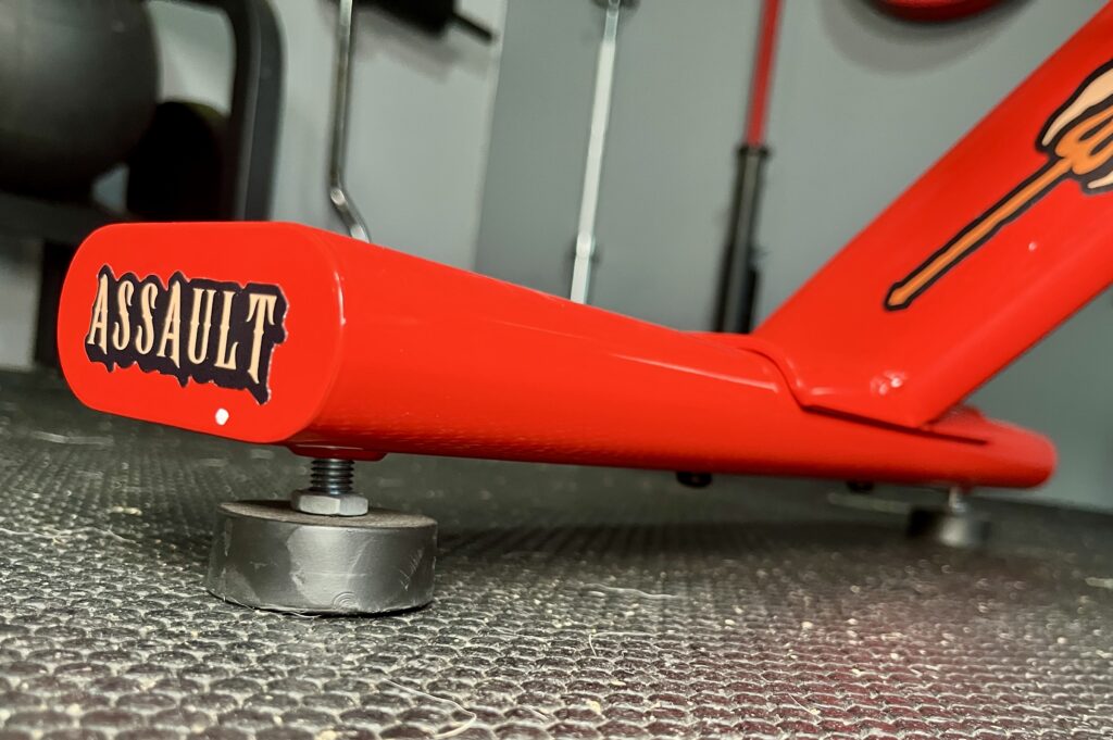 adjustable feet on the assault bike