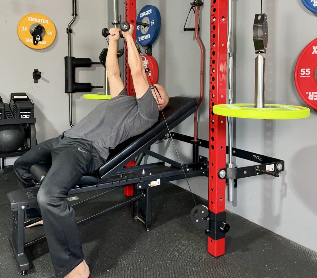 incline bench using the prx functional trainer