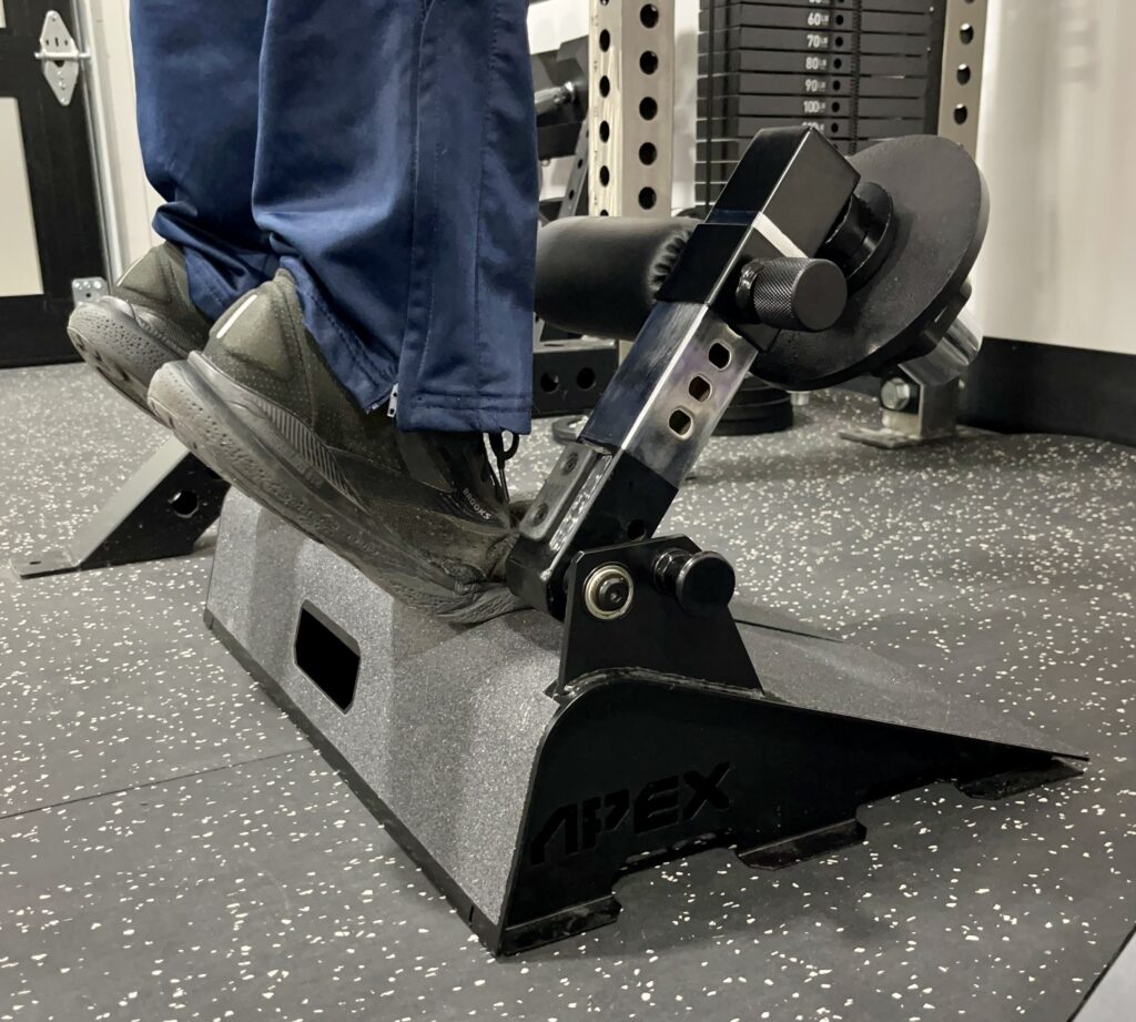 calf raises on the tib bar guy apex hybrid board