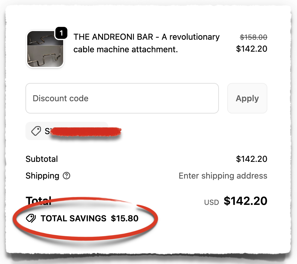 andreoni fitness discount code coupon