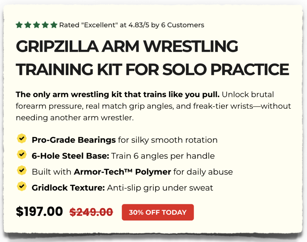 gripzilla arm wrestling kit price cost