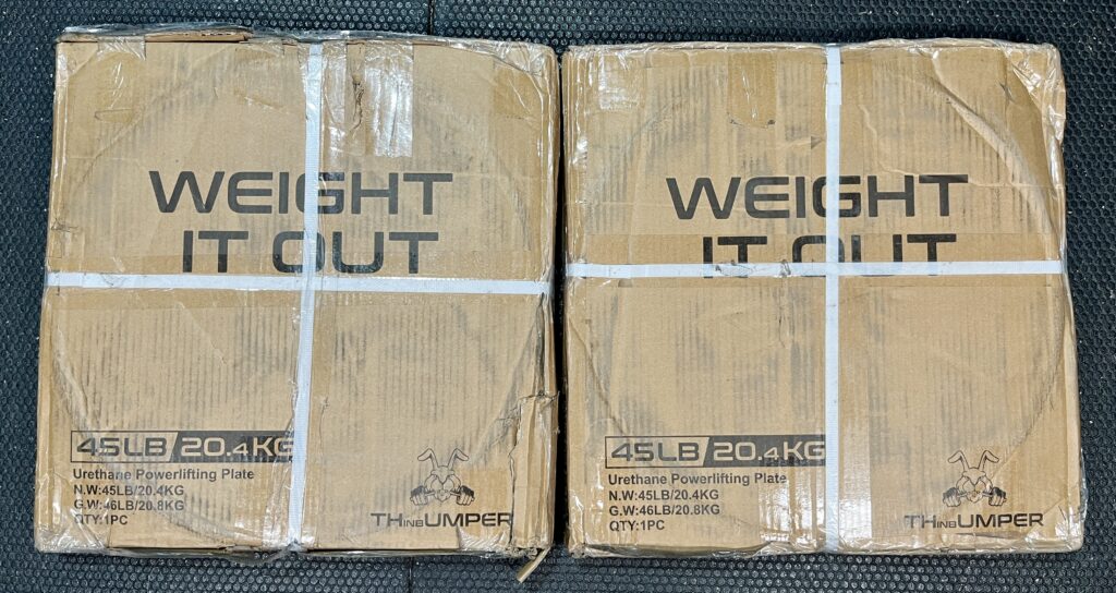 unboxing the weight it out thin bumper plates