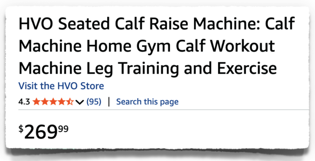 hvo seated calf raise & anterior tib machine price cost