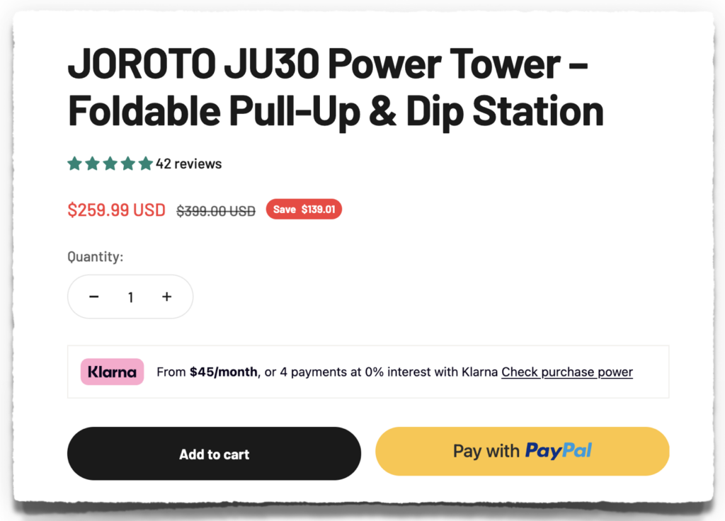joroto folding power tower price cost