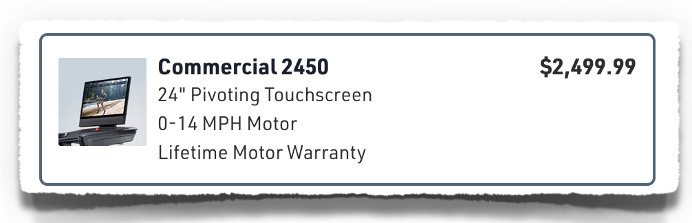 nordictrack 2450 commercial treadmill price cost