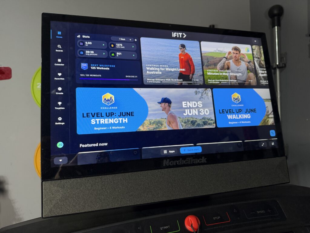 touchscreen on the nordictrack 2450 commercial treadmill