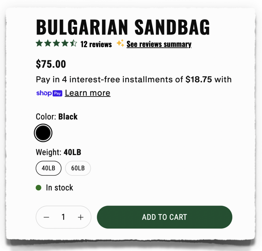 goruck bulgarian sandbag price cost